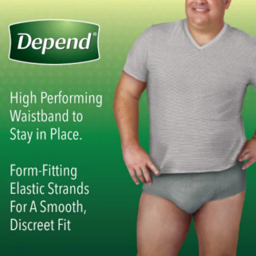 Depend FIT-FLEX Incontinence Underwear for Men - Maximum Absorbency - Gray