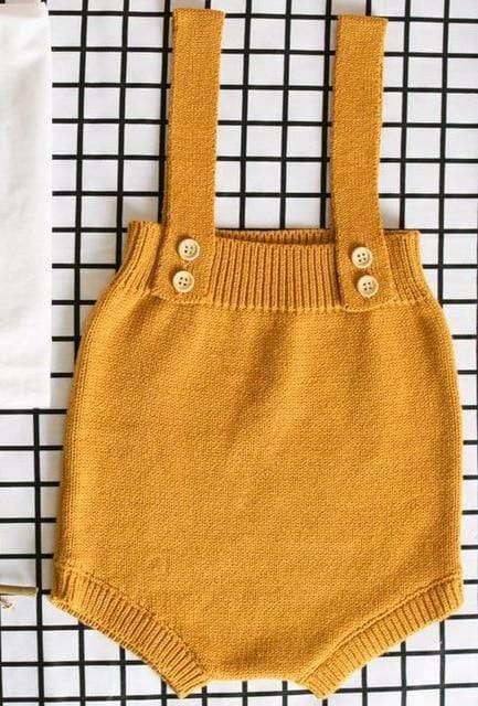 Girl's Clothing Yellow / 3M Baby Knit Suspender Romper