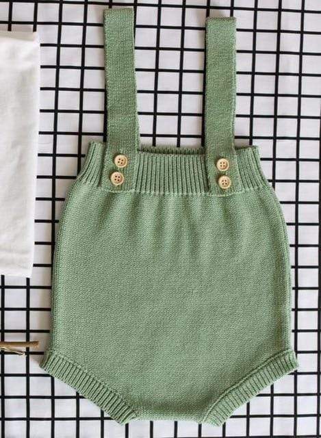 Girl's Clothing green / 3M Baby Knit Suspender Romper